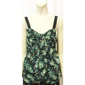 LC Lauren Conrad Medium Ruffle Front Floral Tank